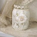 mason jar shabby chic lighting with vintage lace and tattered rose