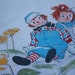 Vintage Raggedy Ann and Andy Pillow Case