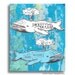Blue Whale Painting, Original Screen Print on Wood Panel