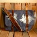 Water-resistant Steel Blue Messenger with Brown Leather