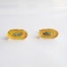 Yellow lucite cufflinks with real beetles