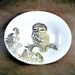 Ceramic Owl with Ferns Trinket Dish