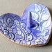 Ceramic Ring Holder Purple gold edged