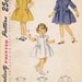 1940's Simplicity 3082 Toddler Girls Scalloped Peplum Dress Panties Vintage Sewing Pattern Size 2