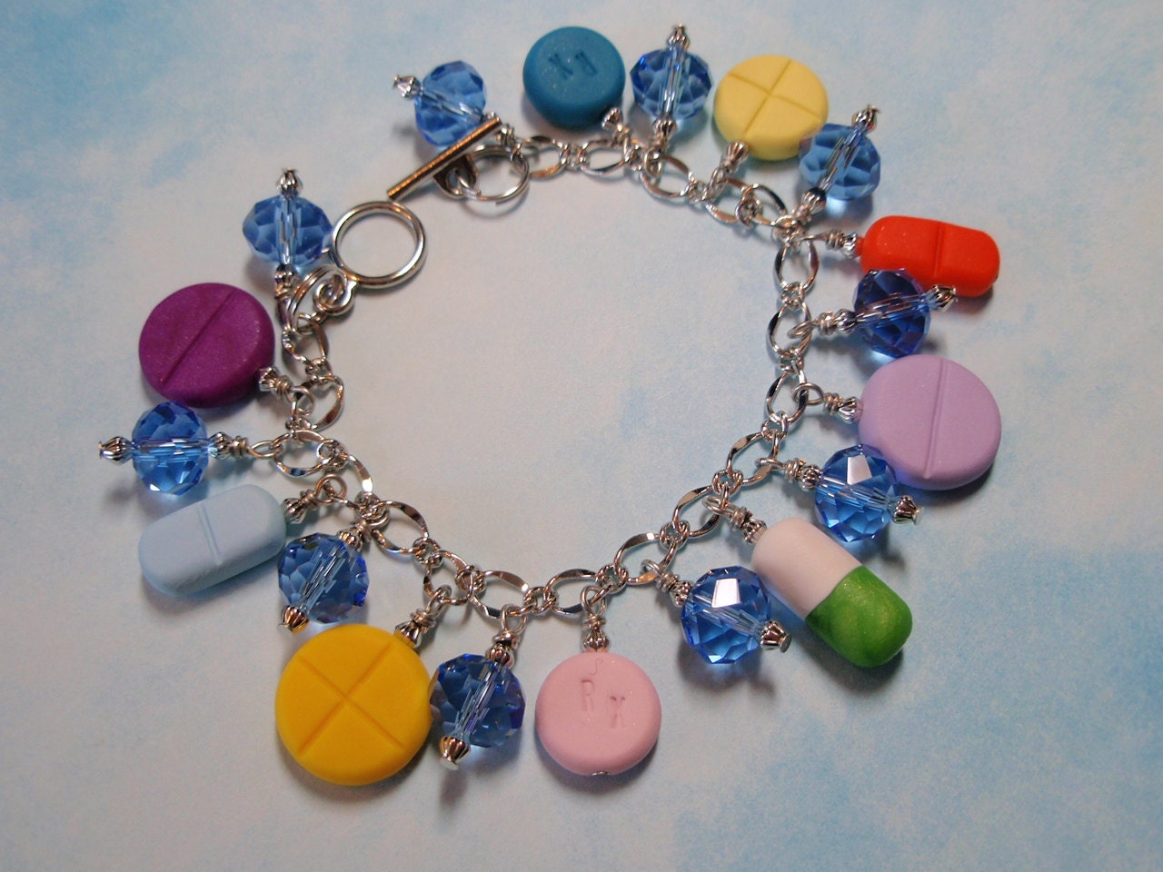 PILL Charm Bracelet Handmade from My Bead Garden