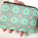 SALE Aqua Zipper Pouch ECO Friendly Padded Little Zippered Bag coin purse Gadget Case New Pinwheels on Aqua