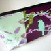Purple Cosmetic Bag Large Flat bottom zipper pouch (Padded) OOAK Double Purple Lilac Sparrow