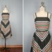 vintage . 1970s . striped . CHEVRON . cotton . sundress