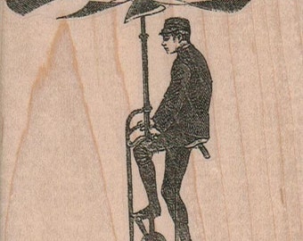Propellor Man stamp Steampunk Victorian rubber stamp no 16066