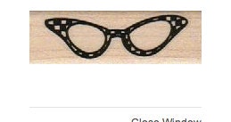 1950s cat glasses retro  unmounted rubber stamp   number 10604