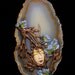 Autumn Leaves and Branches Tree Goddess FACE PENDANT or BEAD Polymer Clay and Lavender Chalcedony