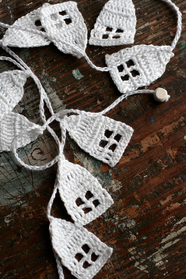 Crochet Garland Wall Hanging houses houses garland