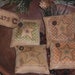 Set of 4 Primitive Country Folk Art Stars Bowl Fillers Ornies Ornaments Tie Ons Mini Pillows Tucks