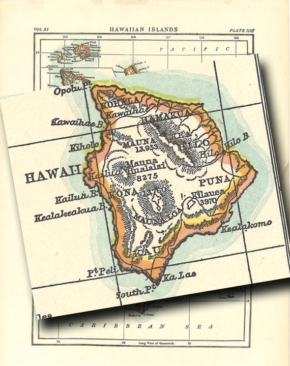 map of Hawaiian Islands from 1904 a vintage printable digital