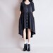 RESERVED. silky black oversized slouch babydoll hi low dress / s / m
