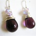 Reserved Plum Purple Briolette & Sterling Silver Earrings - UK Seller