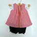 Pirate Girl Costume Tunic and Black Bloomers (Thinner Stripes)
