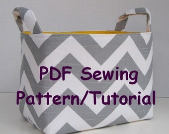 Fabric Storage Organizer Bin - PDF Sewing Pattern/Tutorial -Three Different Looks - Fabric Easter Basket - Fabric Halloween Basket