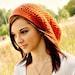 Crochet Hat Womens Hat Slouchy Beanie - Weekender Slouchy Hat in Tangerine Alpaca Crochet Hat - Orange Hat Womens Accessories Winter Hat