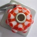 Lampwork Bead Dog Charm Tag Orange and White