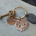 Skull Keychain Bronze, Beach Stone, Skeleton Key, For Him, Unisex, Accessory - My Hero