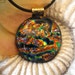 Golden Copper Necklace - Dichroic Glass Pendant - Fused Dichroic Glass Jewelry - Pendant & Necklace 072112p109