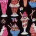 Dan Morris, The Sweet Scoop, Ice Cream Sundae Candy Black Fabric - By the Yard
