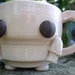 Hand thrown ceramic Robot mug-stoneware