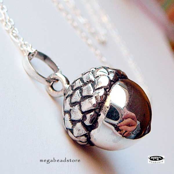Lucky Charm Acorn Chime Pendant Harmony Ball 925 by MegaBeadStore