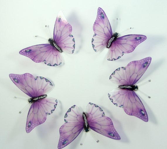 Items similar to 20 Lilac Purple Stick on Butterflies, Wedding Cake