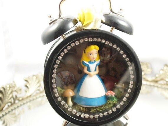 Alice in Wonderland Assemblage Art Original Mixed Media