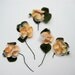 Vintage Fall Millinery Bouquets - Velvet Light Orange Flowers with Orange Stamens and Green Leaves
