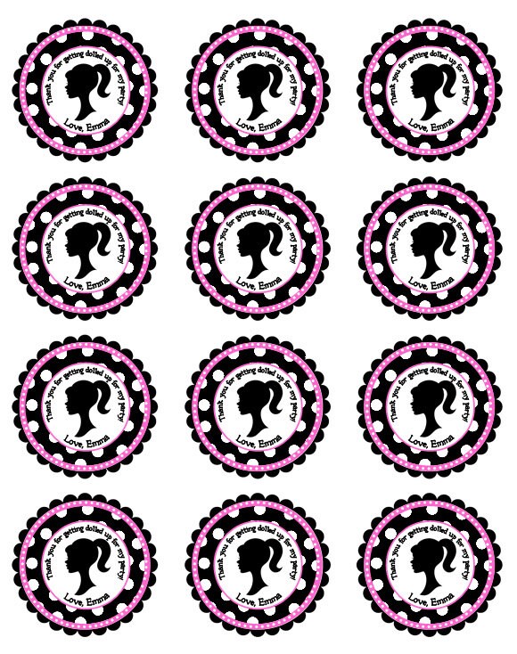 girl stickers party favor girl birthday address labels gift tags