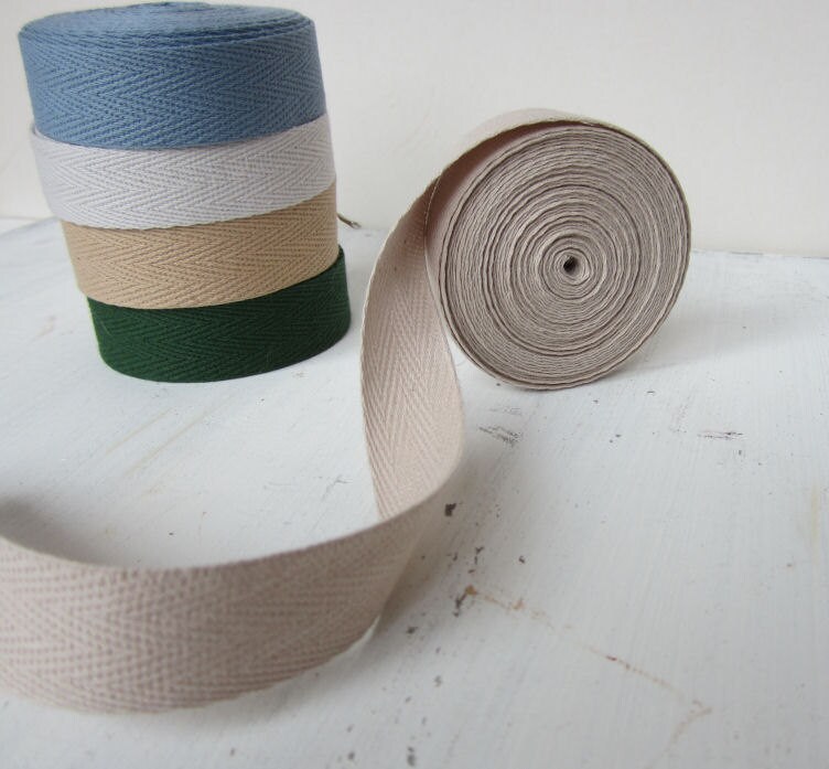 Sand Cotton Twill Tape Ribbon 3/4 inch wide Medium Cotton