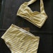 Gold and White Stripe Retro Pin up bikini swimsuit size xs-xl