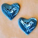 2 Sweet Ceramic Bird in a Heart Buttons