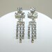Rhinestone Dangle Earrings Wedding Bridal Formal Vintage Jewelry Pierced Chain Drop