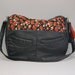 SALE // TUNDRA /// black leather and red blossom floral fabric