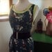 RESERVED for Rutledge Vintage 1930s 1940s style Novelty Print DRESS Green and White