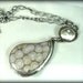 RESERVED FOR M Paisley Fossil Coral necklace sterling silver statement large pendant