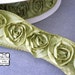 Rose Ribbon - Apple Green -2 yards - 1.5 inches - wired edge