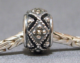 Sterling Silver Big Hole Bead No. 4 Spacer European Charm Bracelet Bead