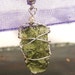 Moldavite - Moldavite Earring - Sterling Silver wire wrap - argentium - single earring - mens unisex - mandalarain