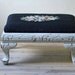 needlepoint footstool / black and white
