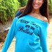 Happy Girls are the Prettiest Off the Shoulder Girly Sweatshirt. Size LARGE