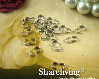 50pcs 9mm Silver Knot 3 Shape Clasps Connector FF305