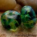 EMERALD SEAS Earring Pair - Set of 2 Handmade Lampwork Beads