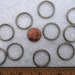 25 Steel Jump Rings with Silver Tone Plate, 19/24mm Textured