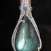 Labradorite and Rainbow Moonstone Wire Wrapped Pendant