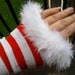 christmas grinch GLOVES arm warmers RED white candy cane stripe sexy santa pin up fifties